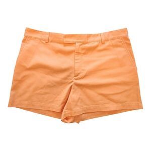 Vintage NWOT RALPH LAUREN WOMENS ORANGE COTTON‎ SHORTS Size 14 High Waist